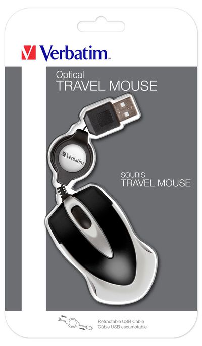 Verbatim Optical Mini Travel Mouse USB Black