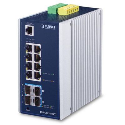 PLANET Industrial L3 8-Port 1000T + 4-