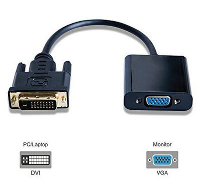 MicroConnect Adapter DVI-D to VGA adapter DVI 24+1 - HD15 M-F IC  chipset: ITE6693, Black.