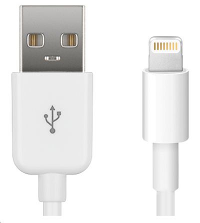 MicroConnect Lightning Cable MFI 2m, White 8Pin Lightning - USB A Male  Charging & Syncing, 2.4A