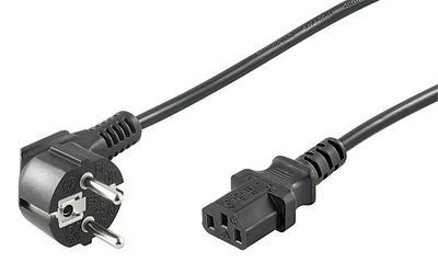 Power Cord 0,5m Black IEC320