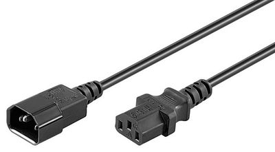 MicroConnect Power Cord C13 - C14 5m black Extension Cable,10A/250V H05VV-F3x1mm2 CU, Female-Male