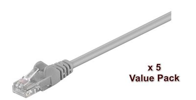 MicroConnect U/UTP CAT5e 15M Grey 5 Pack 1 pcs. = 5 pcs. in one box PVC, 4x2xAWG 26 CCA