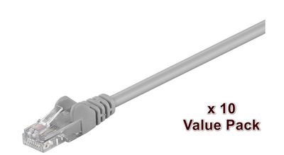 MicroConnect U/UTP CAT5e 0.5m Grey 10 Pack 1 pcs. = 10 pcs. in one bag PVC, 4x2xAWG 26 CCA