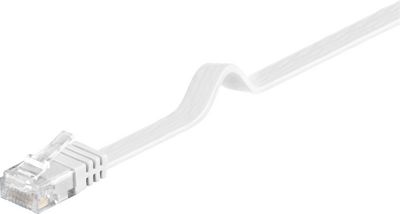 MicroConnect U/UTP CAT6 5M White Flat Unshielded Network Cable, PVC, 4x2xAWG 32/7 CU