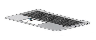 HP Top Cover W/Keyboard CP+PS BL  SP M07090-071, Housing base +  keyboard, Spanish, Keyboard backlit, HP, EliteBook 840 G7