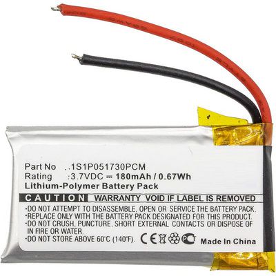 CoreParts Battery 0.67Wh Li-Pol 3.7V  180mAh Black for Wireless  Headset 0.6Wh Li-Pol 3.7V 180mAh Black, for Gn GN9330, Netcom