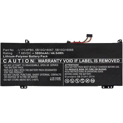 CoreParts Laptop Battery for Lenovo  44.08Wh 7.6V 5800mAh 45Wh  Li-ion 7.68V 5800mAh Black, Lenovo Air 14, Flex 6-14, Flex 6-14, IdeaPad
