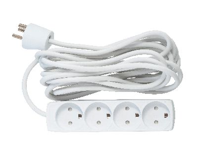 MicroConnect 4-way Danish Power Strip 5m With Earth, without ON/OFF  Switch