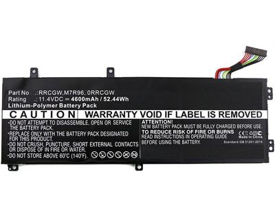 CoreParts Laptop Battery for Dell  52.00Wh 11.4V 4600mAh 52Wh  Li-Pol 11.4V 4600mAh Black, Precision 15 5510, XPS 15 9550