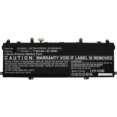 CoreParts Laptop Battery for HP 82.58Wh  11.55V 7150mAh 82.58Wh Li-Pol  11.55V 7150mAh Black for HP Notebook, Laptop Spectre X360 15-DF0000, Spectre