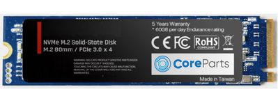 CoreParts 2TB M.2 PCIe NVMe (M Key) (High end level) 2TB M.2 PCIe 4.0 NVMe (High end) 3D NAND TLC 5100/4600 Read/Write (MB/S) - Bulk Packaging