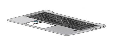 HP TOPCover W/KB CP+PS DEN M07089-081, Keyboard, 2.54 cm  (1"), Danish, HP, EliteBook 840 G7