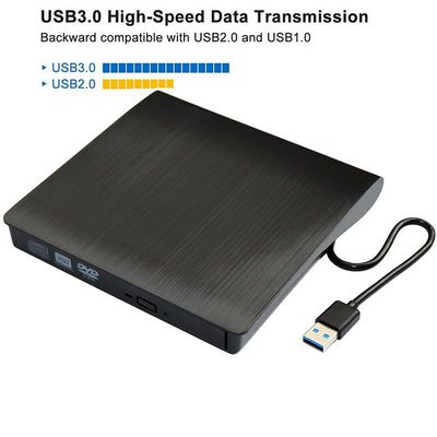 CoreParts DVD RW External Drive SATA interface USB3.0 Single cable for both power and data, Black Color