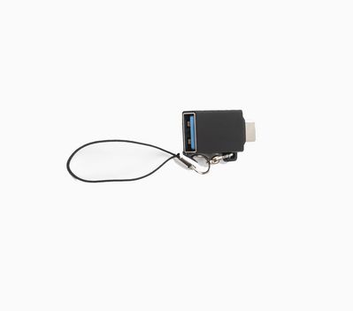 MicroConnect USB-C to USB3.0 A adapter M-F  with Lanyard for cable  mounting, Black
