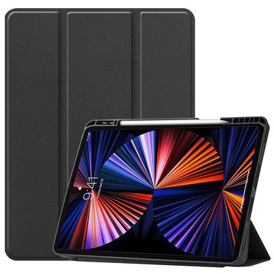CoreParts Cover for iPad Pro 12.9" 2021 For iPad Pro 12.9-inch 5th  Gen (2021) Tri-fold Caster TPU Cover Built-in S Pen Holder with Auto Wake