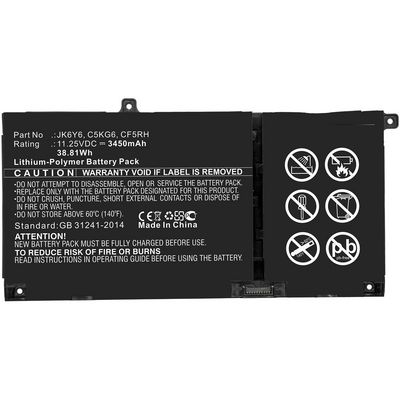 CoreParts Laptop Battery for Dell  38.81Wh 11.25V 3450mAh  38.81Wh Li-Polymer 11.25V 3450mAh for DELL Inspiron 13 5301, Inspiron 14 5406