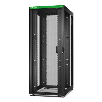 APC Easy Rack 800mm/42HE/1200mm mit Dach, Rollen, Füßen und 4 Halterungen, ohne Seitenteile, Boden, schwarz (ER8220)