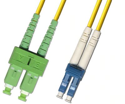 MicroConnect SC/APC-LC/UPC 3m OS2 Fibre  Patch Cable SM Duplex LSZH  OD: 2mm, 0.3db Yellow