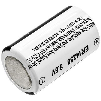 CoreParts Battery for ER14250 4.32Wh  Li-SOCl2 3.6V 1200mAh Black  4.32Wh Li-SOCl2 3.6V 1200mAh Black for Application: Water Meters, Gas meters,