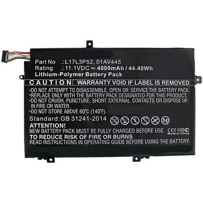 CoreParts Laptop Battery for Lenovo  44.40Wh 11.1V 4000mAh 40Wh  Li-Pol 11.1V 3600mAh Black for Lenovo Notebook, Laptop ThinkPad E485, ThinkPad
