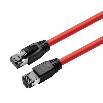 MicroConnect CAT8.1 S/FTP 0,50m Red LSZH  Shielded Network Cable, AWG  24