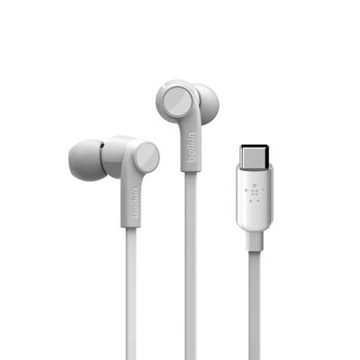 Belkin Rockstar Headphones Wired  In-Ear Calls/Music Usb Type-C  White