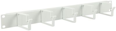 Lanview 1U 19" CABLE ORGANIZER PANEL,  5 HOOK WHITE