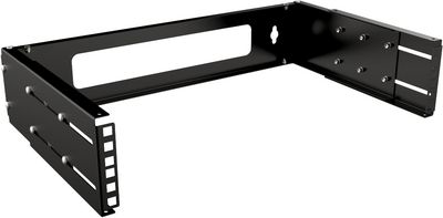 Lanview 19" 2U Adjustable Depth Open  Frame Rack Wall Mount - Black