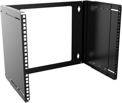 Lanview 19" 10U Adjustable Depth Open  Frame Rack Wall Mount - Black