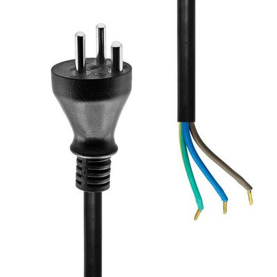 MicroConnect Type K Open End power cord  5m, Black