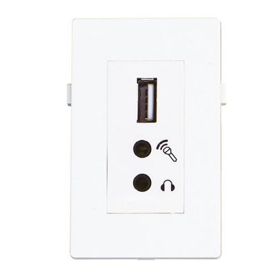 Garbot USB2.0+2x Mini Jack Module.  White. 20cm
