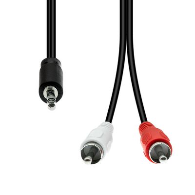 ProXtend 3-Pin to 2 x RCA Cable M-M  Black 0.5M