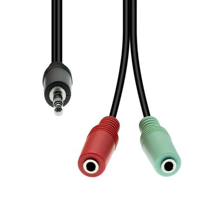 ProXtend 4-Pin to 2x 3-Pin Cable M-F  Black 30cm