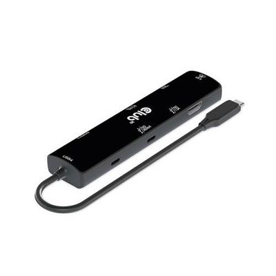 Club3D Usb4 Gen3X2 Type-C, 6-In-1  Hub With Hdmi 8K60Hz Or  4K120Hz, 2Xusb Type-A(10G), Ethernet Rj45(2.5G) And 2Xusb Type-C, 1X Data(10G)