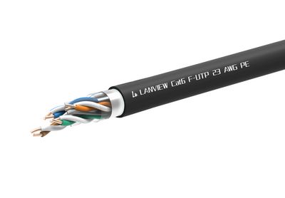 Lanview Cat6 F-UTP Network Cable 4x2xAWG23 PE black 305m Outdoor