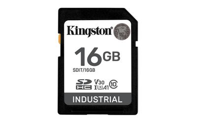 KINGSTON 16GB SDHC Industrial -40C to 85C C10 UHS-I U3 V30 A1 pSLC