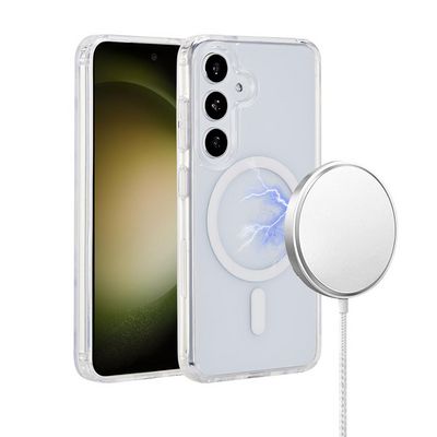eSTUFF INFINITE (GRS) OSLO S25  Galaxy Clear Magnetic Cover.  Material: 86% recycled TPU and PC