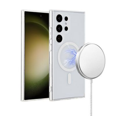 eSTUFF INFINITE (GRS) OSLO S24 Ultra Galaxy Clear Magnetic Cover. Material: 86% recycled TPU and PC