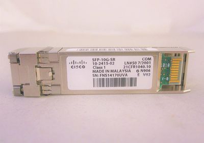 Cisco 10GBASE-SR SFP MODULE  **Refurbished** SFP-10G-SR=,  Wired, 300 m, 850 nm, 13.4 mm, 56.5 mm, 8.5 mm