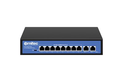 Ernitec Unmanaged Intelligent 8 PoE  Gigabit RJ45 ports, 2 Gigabit  RJ45 ports