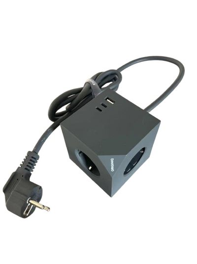 MicroConnect Power Cube, 3 Schuko outlets  with Magnetic function, 2  USB-C ports, 1 USB-A port 1,5m cable Dark Grey