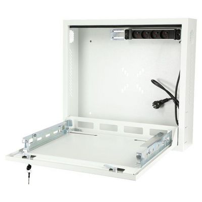 Lanview 19" 1U Rack Wall Mount 580 x 546 x 150mm Surveillance Box - White - With Power Strip Type E