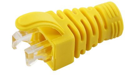 MicroConnect Strain Relief Boot Cat5e,  Cat6, Cat6A cables upto 6.5MM  Yellow, 100pcs