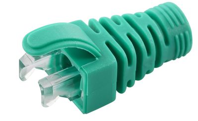 MicroConnect Strain Relief Boot Cat5e,  Cat6, Cat6A cables upto 6.5MM  Green, 100pcs