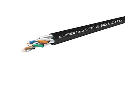 Lanview Cat6a U-FTP 4x2xAWG23 LSZH  black 305m, Dca