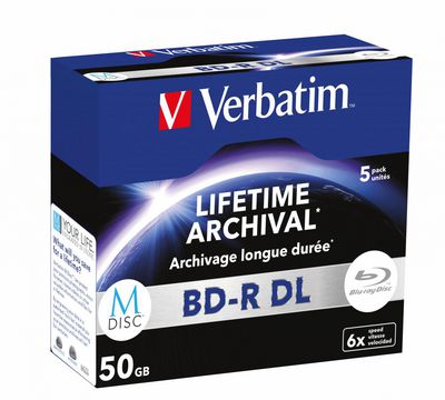 Verbatim MDisc BD-R DL 6X 50GB 5 Pack  Jewel Case