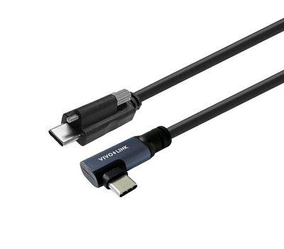 Vivolink USB-C to USB-C Cable Angled  3m with lock screw Minicoax  for Professional use