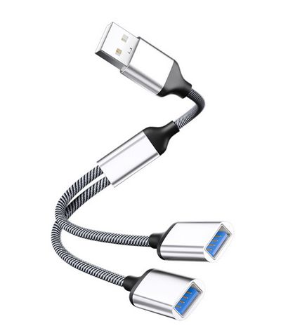 MicroConnect USB-A to 2x USB-A Female,  Silver transfer rate 480Mbps,  5V 2A, silver color