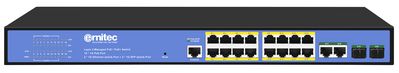 Ernitec Managed Layer 2+ Switch, 16  Gigabit ports, 2 Gigabit SFP  ports, 2 x Gigabit RJ45 ports